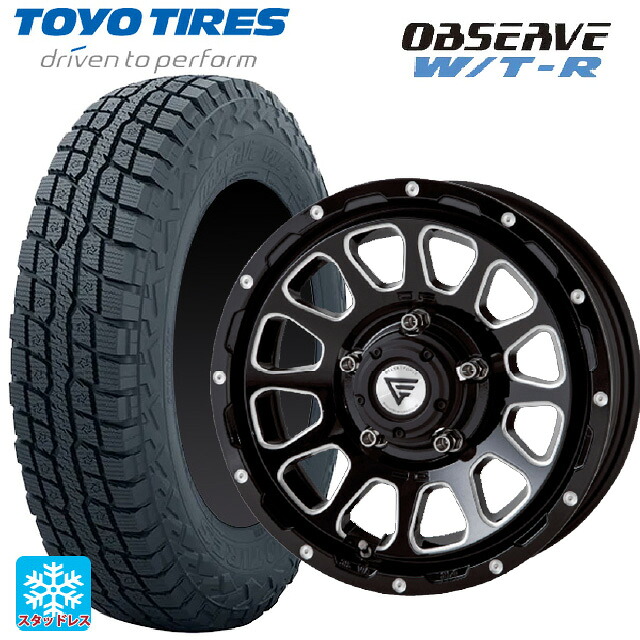 スズキ ジムニーシエラ(74系)用 225/70R16 102/99Q トーヨー オブザーブ W/T-R エクシズルライン デルタフォース オーバル ブラックマシニング 新品スタッドレスタイヤホイール 5本セット