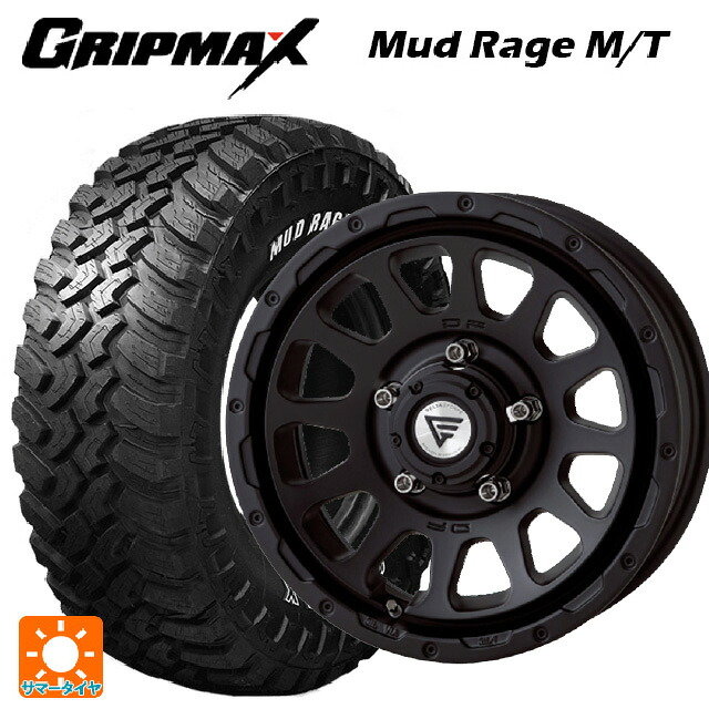 スズキ ジムニーノマド(JC74W)用 2022年製 235/70R16 106Q グリップマックス マッドレイジ M/T ホワイトレター エクシズルライン デルタフォース オーバル マットブラック 新品サマータイヤホイール 4本セット