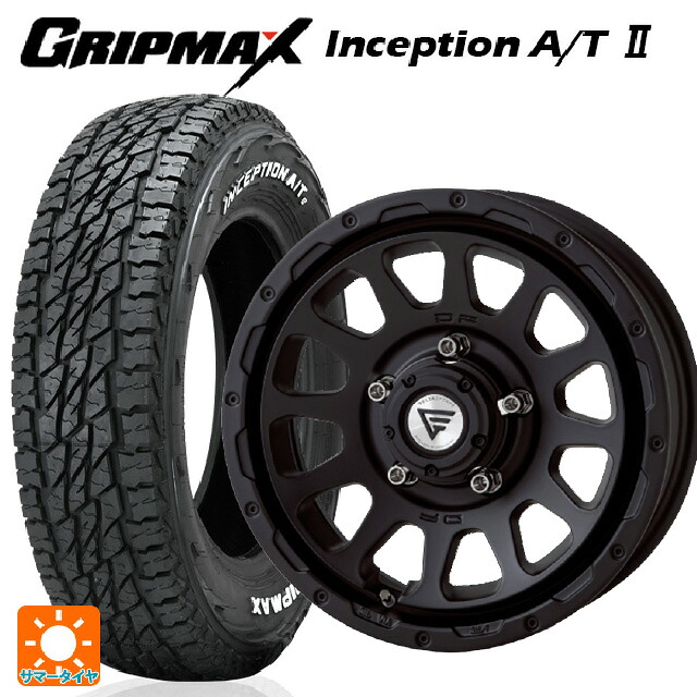 スズキ ジムニー(64系)用 175/80R16 91S グリップマックス インセプション A/T2 ホワイトレター エクシズルライン デルタフォース オーバル # マットブラック 新品サマータイヤホイール 4本セット