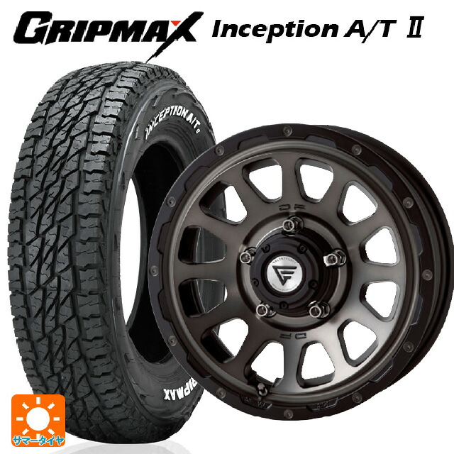 スズキ ジムニー(64系)用 175/80R16 91S グリップマックス インセプション A/T2 ホワイトレター エクシズルライン デルタフォース オーバル # マットスモークポリッシュ 新品サマータイヤホイール 4本セット