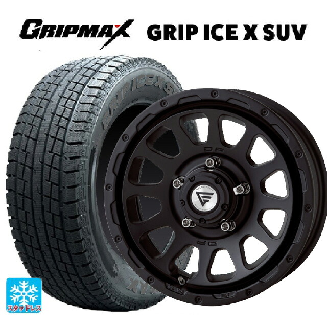 スズキ ジムニー(64系)用 175/80R16 91Q グリップマックス グリップアイスX SUV ブラックレター エクシズルライン デルタフォース オーバル # マットブラック 新品スタッドレスタイヤホイール 5本セット