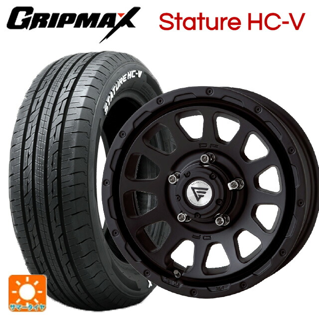 215/65R16 109/107S グリップマックス スタチャーHCV ホワイトレター エクシズルライン デルタフォース オーバル # マットブラック 16-5.5J 国産車用 サマータイヤホイール4本セット