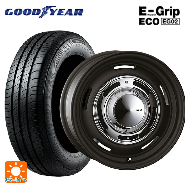 トヨタ ヤリス(10系)用 185/60R15 84H グッドイヤー エフィシェントグリップ エコ EG02 クリムソン ディーン クロスカントリー マットブラック 新品サマータイヤホイール 4本セット