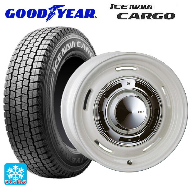 トヨタ プロボックス(160系)用 165/80R14 97/95N グッドイヤー アイスナビ カーゴ クリムソン ディーン クロスカントリー マーガレットホワイト 新品スタッドレスタイヤホイール 4本セット