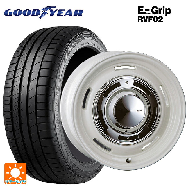 225/55R18 102V XL グッドイヤー エフィシェントグリップ RVF02 クリムソン ディーン クロスカントリー マーガレットホワイト 18-8J 国産車用 サマータイヤホイール4本セット