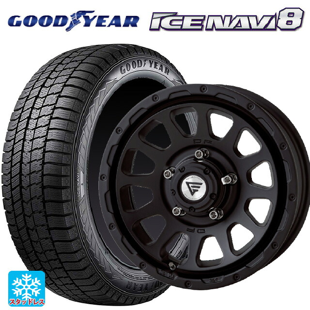 在庫有 215/65R16 98Q グッドイヤー アイスナビ8 # エクシズルライン デルタフォース オーバル # マットブラック 16-6J 国産車用 スタッドレスタイヤホイール4本セット|タイヤホイール専門店コニシタイヤ