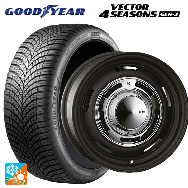 215/60R16 99V XL グッドイヤー ベクター4シーズンズ ジェン3 クリムソン ディーン クロスカントリー マットブラック 16-6.5J 国産車用 オールシーズンタイヤホイール4本セット