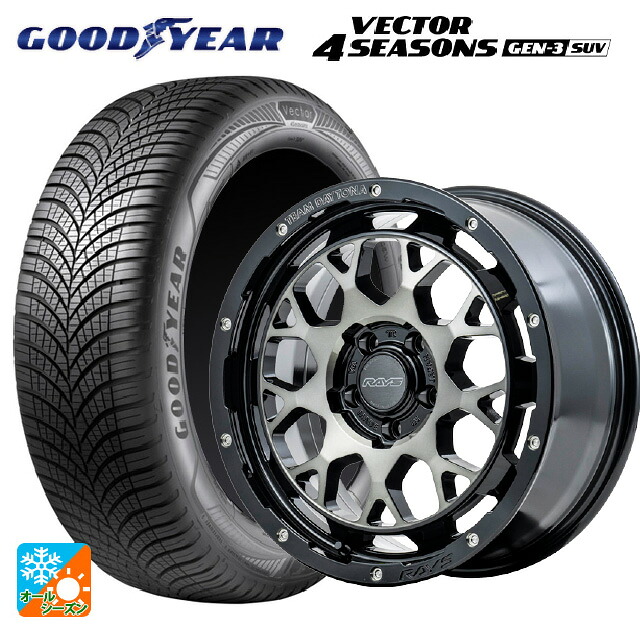 トヨタ bZ4X(11/15系)用 235/60R18 107W XL グッドイヤー ベクター4シーズンズ ジェン3 SUV レイズ チームデイトナ M9+ BEL 新品オールシーズンタイヤホイール 4本セット