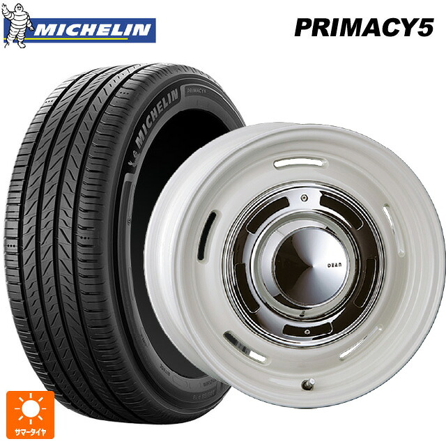 225/40R18 92Y XL ミシュラン プライマシー5 正規品 クリムソン ディーン クロスカントリー マーガレットホワイト 18-8J 国産車用 サマータイヤホイール4本セット