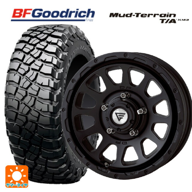 225/75R16 115/112Q BFグッドリッチ マッドテレーン TA KM3 ブラックレター 正規品 エクシズルライン デルタフォース オーバル マットブラック 16-6J 国産車用 サマータイヤホイール4本セット