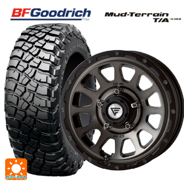 スズキ ジムニーシエラ(74系)用 225/75R16 115/112Q BFグッドリッチ マッドテレーン TA KM3 ブラックレター 正規品 エクシズルライン デルタフォース オーバル マットスモークポリッシュ 新品サマータイヤホイール 5本セット