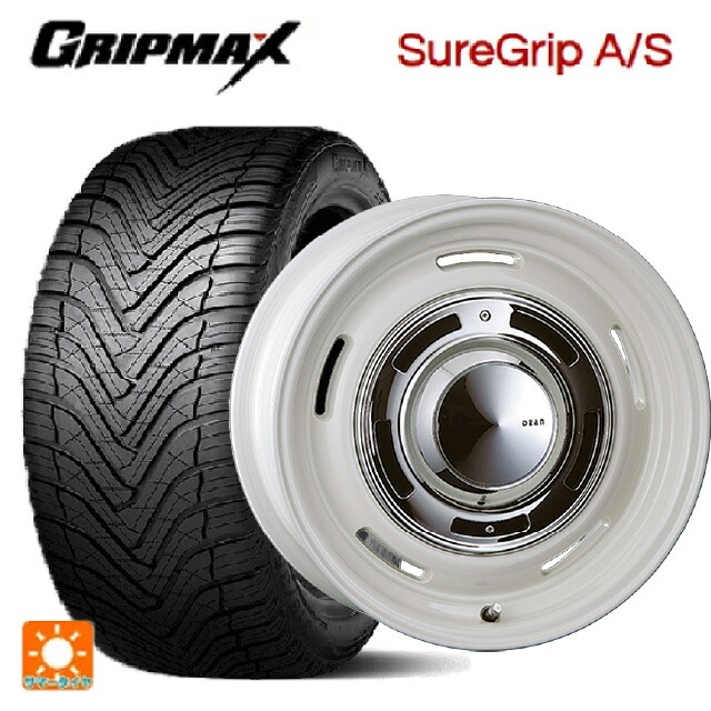 225/40R18 92W XL グリップマックス シュアグリップ A/S ブラックレター クリムソン ディーン クロスカントリー マーガレットホワイト 18-8J 国産車用 オールシーズンタイヤホイール4本セット