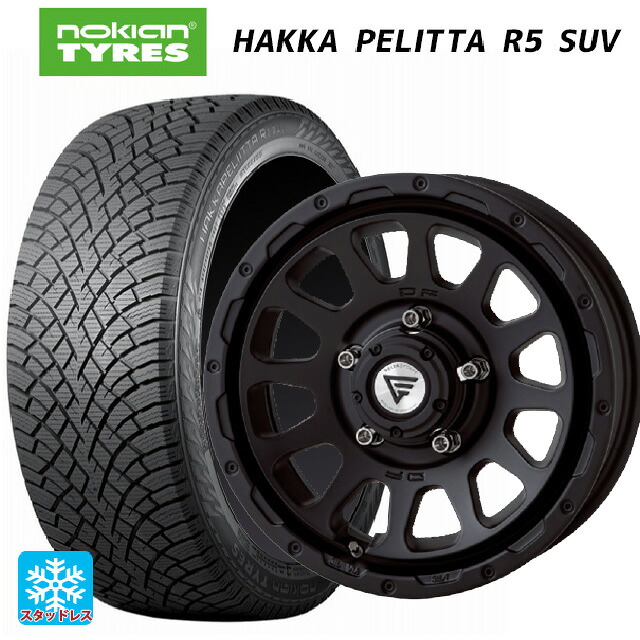 スズキ ジムニーノマド(JC74W)用 215/70R16 100R ノキアン ハッカペリッタR5 SUV エクシズルライン デルタフォース オーバル マットブラック 新品スタッドレスタイヤホイール 5本セット
