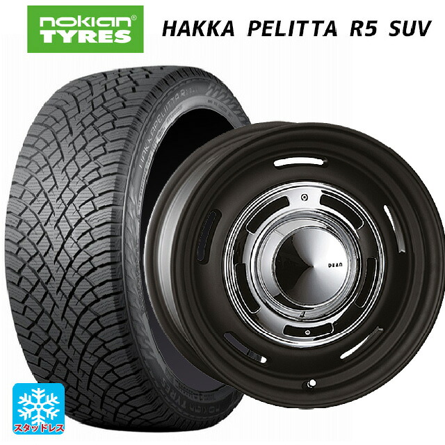 スズキ ジムニーシエラ(74系)用 215/70R16 100R ノキアン ハッカペリッタR5 SUV クリムソン ディーン クロスカントリー マットブラック 新品スタッドレスタイヤホイール 5本セット