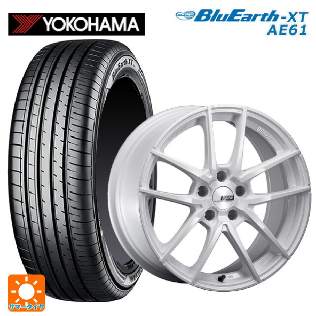225/50R18 95V ヨコハマ ブルーアースXT AE61 タナベ ライナー タイプ10 モノブロック ホワイト 18-7.5J 国産車用 サマータイヤホイール4本セット