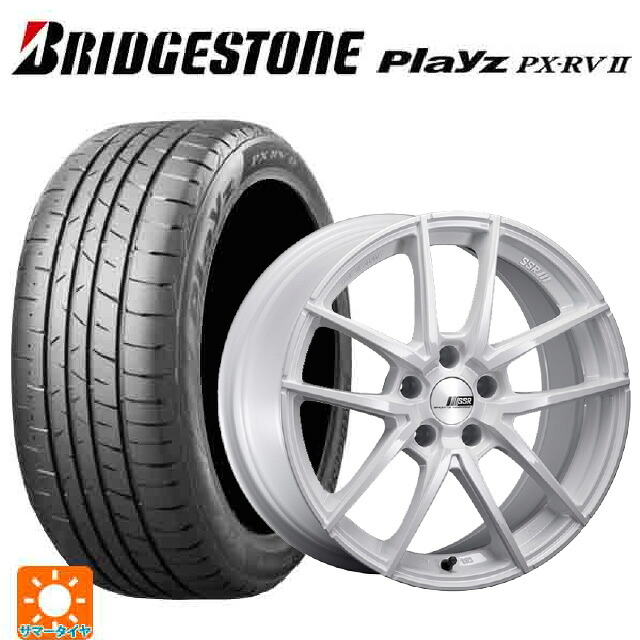 スバル フォレスター(SL系)用 225/55R18 98V ブリヂストン プレイズ PX-RV2 正規品 # タナベ ライナー タイプ10 モノブロック ホワイト 新品サマータイヤホイール 4本セット
