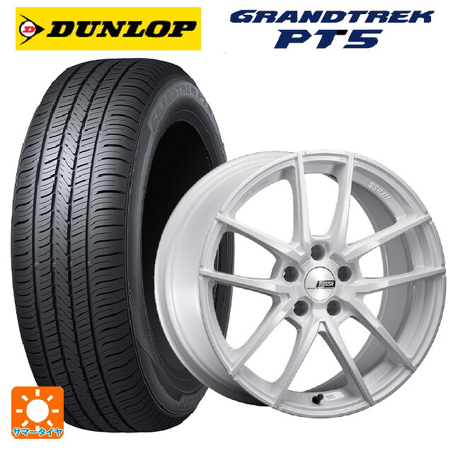 235/55R18 100V ダンロップ グラントレックPT5 タナベ ライナー タイプ10 モノブロック ホワイト 18-8.5J 国産車用 サマータイヤホイール4本セット 146,655円