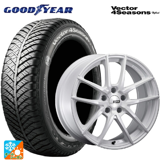 235/50R18 101H XL グッドイヤー ベクターフォーシーズンズ ハイブリッド タナベ ライナー タイプ10 モノブロック ホワイト 18-8.5J 国産車用 オールシーズンタイヤホイール4本セット