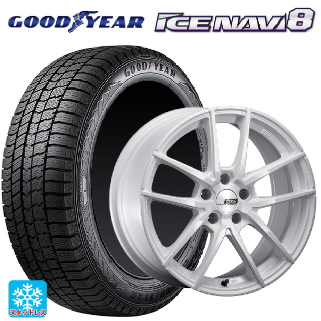 ミツビシ デリカD5(CV1系)用 2023年製 225/60R18 100Q グッドイヤー アイスナビ8 # タナベ ライナー タイプ10 モノブロック ホワイト 新品スタッドレスタイヤホイール 4本セット｜タイヤホイール専門店コニシタイヤ