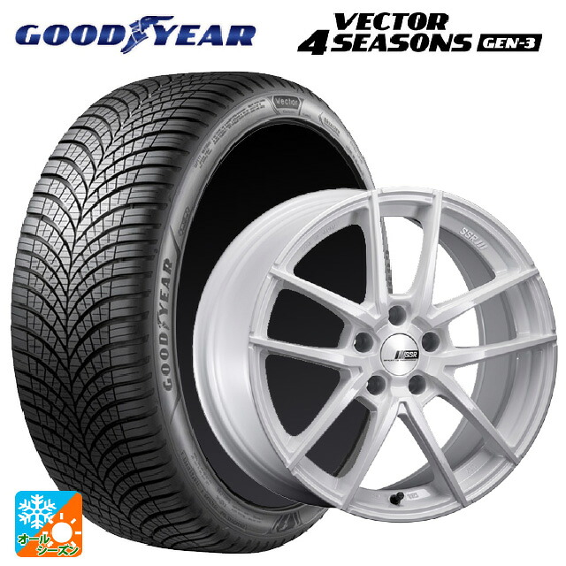 225/45R18 95W XL グッドイヤー ベクター4シーズンズ ジェン3 タナベ ライナー タイプ10 モノブロック ホワイト 18-8.5J 国産車用 オールシーズンタイヤホイール4本セット