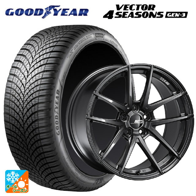 225/45R18 95W XL グッドイヤー ベクター4シーズンズ ジェン3 タナベ ライナー タイプ10 モノブロック ダークガンメタ 18-8.5J 国産車用 オールシーズンタイヤホイール4本セット