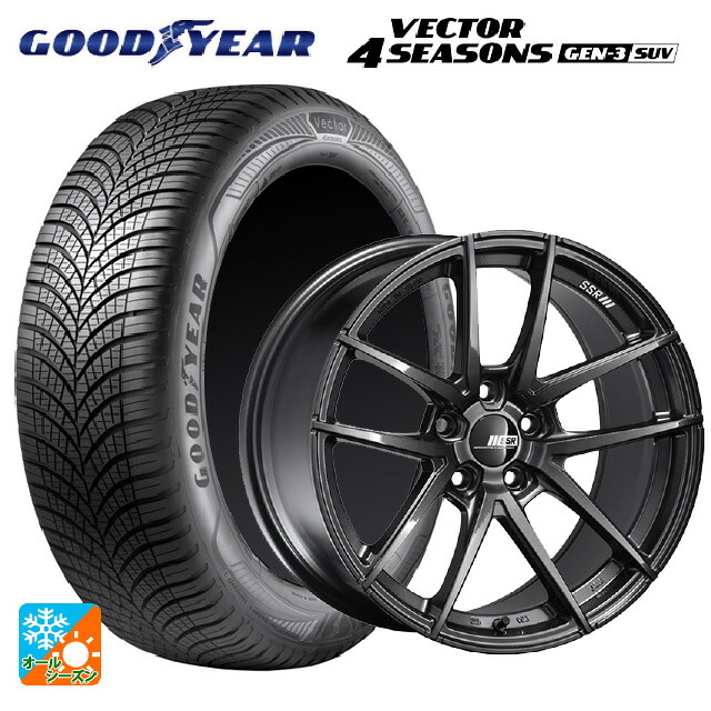 225/60R18 104W XL グッドイヤー ベクター4シーズンズ ジェン3 SUV タナベ ライナー タイプ10 モノブロック ダークガンメタ 18-7.5J 国産車用 オールシーズンタイヤホイール4本セット