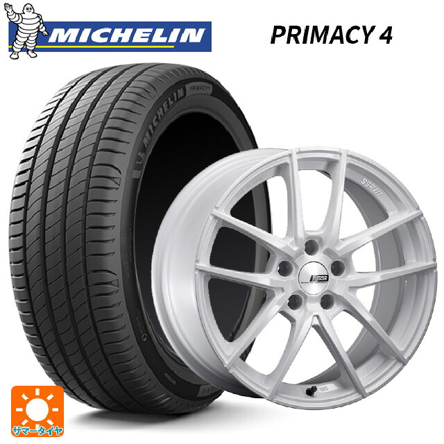 225/50R18 95V DT1(ホンダ承認) ミシュラン 正規品 プライマシー4 タナベ ライナー タイプ10 モノブロック ホワイト 18-8.5J 国産車用 サマータイヤホイール4本セット
