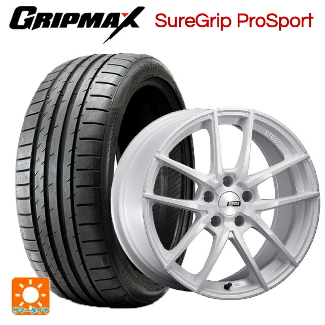 225/45R18 95Y XL グリップマックス シュアグリップ プロスポーツ ブラックレター タナベ ライナー タイプ10 モノブロック ホワイト 18-8.5J 国産車用 サマータイヤホイール4本セット
