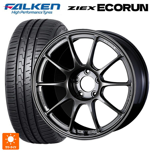 スバル フォレスター(SL系)用 225/55R18 98V ファルケン ZE310R エコラン ウェッズ ウェッズスポーツ TC105X フォージド EJ-TITAN 新品サマータイヤホイール 4本セット