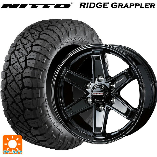 トヨタ ランドクルーザープラド(150系)用 285/70R17 121/118Q ニットー リッジグラップラー ウェッズ キーラー タクティクス グロスブラック 新品サマータイヤホイール 4本セット