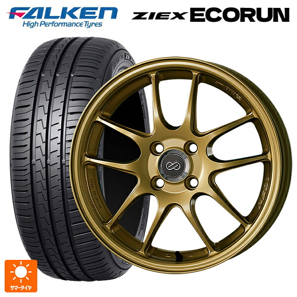 215/55R17 98W XL ファルケン ZE310R エコラン エンケイ パフォーマンスライン PF01 ゴールド 17-7J 国産車用 サマータイヤホイール4本セット