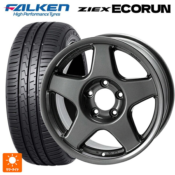 215/45R17 91W XL ファルケン ZE310R エコラン 4×4エンジニアリング ブラッドレーV ガンメタリック 17-7J 国産車用 サマータイヤホイール4本セット