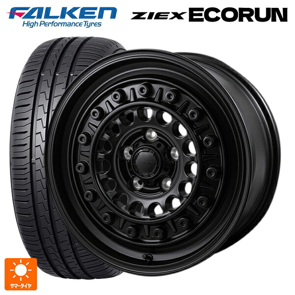 トヨタ シエンタ(10系)用 195/65R15 91V ファルケン ZE310R エコラン ジャパン三陽 ハイブロック ターマー サテンブラック 新品サマータイヤホイール 4本セット