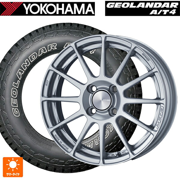 235/70R16 106T ヨコハマ ジオランダー AT4 G018 アウトラインホワイトレター 正規品 # エンケイ パフォーマンスライン PF03 スパークルシルバー 16-6.5J 国産車用 サマータイヤホイール4本セット｜タイヤホイール専門店コニシタイヤ