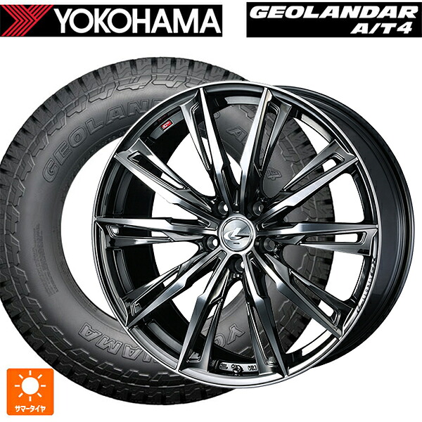 225/60R18 104H XL ヨコハマ ジオランダー AT4 G018 ブラックレター 正規品 ウェッズ レオニス GX BMCMC 18-7J 国産車用 サマータイヤホイール4本セット