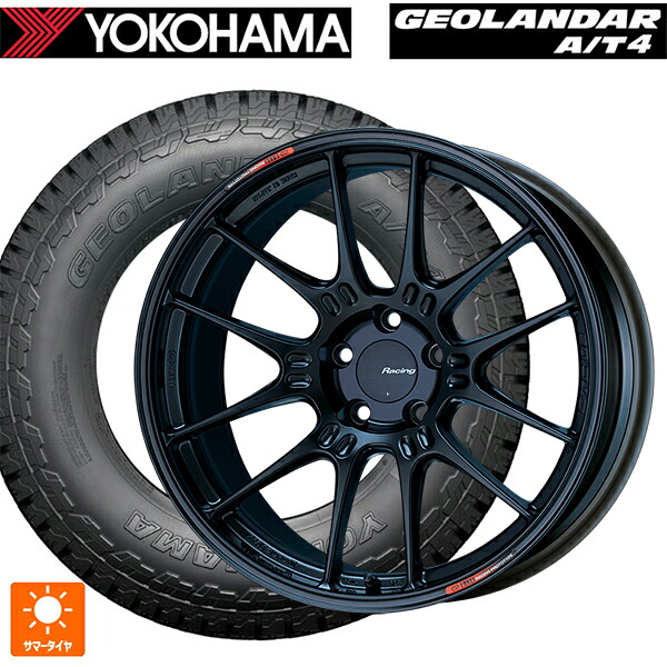 225/55R17 101H XL ヨコハマ ジオランダー AT4 G018 ブラックレター 正規品 エンケイ レーシング GTC02 マットブラック 17-7.5J 国産車用 サマータイヤホイール4本セット
