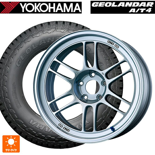 ミツビシ アウトランダーPHEV(5LA GNOW)用 235/60R18 107H XL ヨコハマ ジオランダー AT4 G018 ブラックレター 正規品 エンケイ レーシング RPF1 シルバー 新品サマータイヤホイール 4本セット|タイヤホイール専門店コニシタイヤ