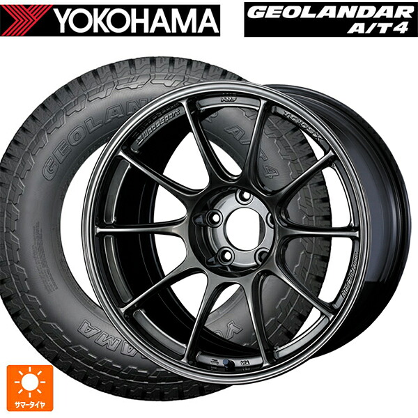 245/65R17 111/108S ヨコハマ ジオランダー AT4 G018 ブラックレター 正規品 ウェッズ ウェッズスポーツ TC105X EJ-TITAN 17-8J 国産車用 サマータイヤホイール4本セット