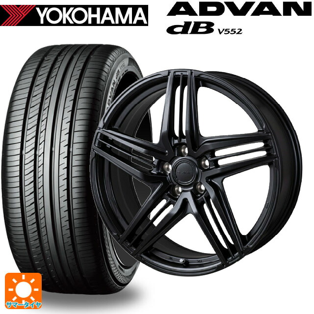 トヨタ クラウンエステート(AZSH38/39)用 235/60R18 107W XL ヨコハマ アドバンデシベル V552 for SUV 正規品 ジャパン三陽 グラミック LX S サテンブラック 新品サマータイヤホイール 4本セット