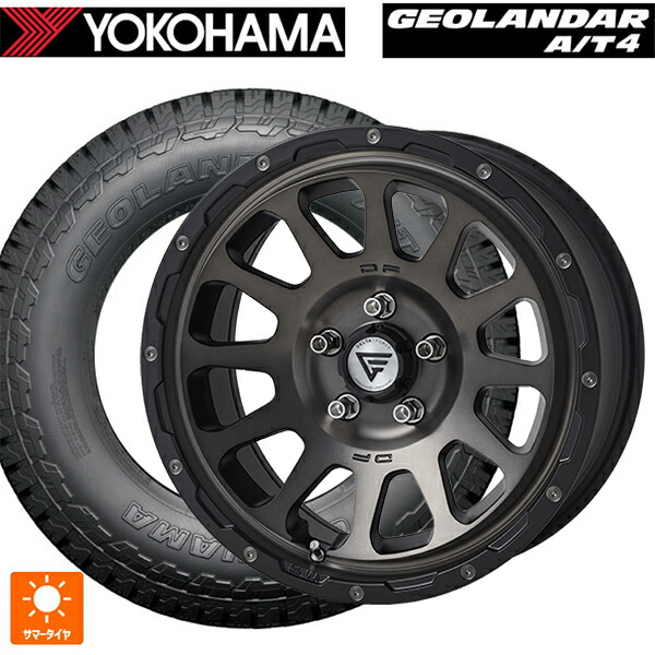 215/70R16 100H ヨコハマ ジオランダー AT4 G018 ブラックレター 正規品 エクシズルライン デルタフォース オーバル マットスモークポリッシュ 16-7J 国産車用 サマータイヤホイール4本セット