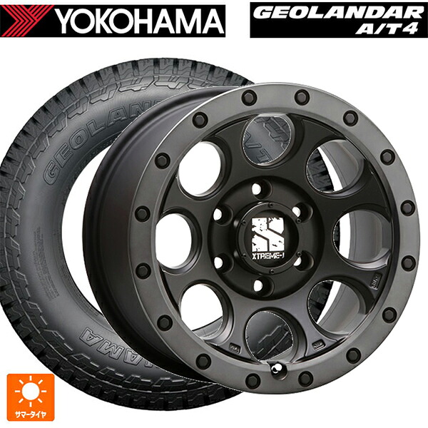 レクサス LX(300系)用 265/65R18 114H ヨコハマ ジオランダー AT4 G018 ブラックレター 正規品 エムエルジェイ エクストリームJ XJ03 Flat Black Smoke 新品サマータイヤホイール 4本セット