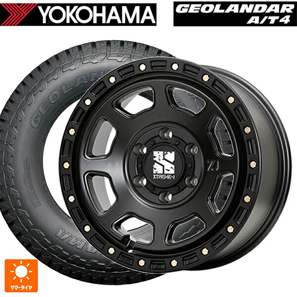 トヨタ ランドクルーザーFJ(240系)用 265/65R17 112T ヨコハマ ジオランダー AT4 G018 ブラックレター 正規品 エムエルジェイ エクストリームJ XJ07 Satin Black 新品サマータイヤホイール 4本セット｜タイヤホイール専門店コニシタイヤ
