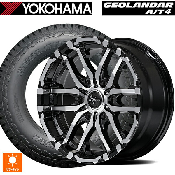 トヨタ ランドクルーザープラド(150系)用 265/65R17 112T ヨコハマ ジオランダー AT4 G018 ブラックレター 正規品 エムアイディー ナイトロパワー M26 クロスファング ブラックメタリック/ミラーカット 新品サマータイヤホイール 4本セット