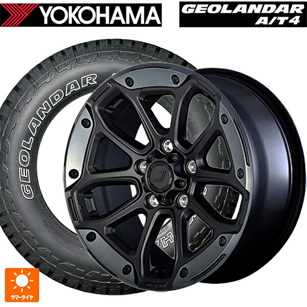 ジープ グラディエーター(JT系)用 245/75R17 121/118S ヨコハマ ジオランダー AT4 G018 アウトラインホワイトレター 正規品 ジェップセン MJCR216 フラットブラック/TMC 新品サマータイヤホイール 5本セット