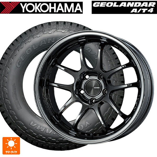 235/60R18 107H XL ヨコハマ ジオランダー AT4 G018 ブラックレター 正規品 エンケイ パフォーマンスライン PF01 EVO SBK 18-9J 国産車用 サマータイヤホイール4本セット