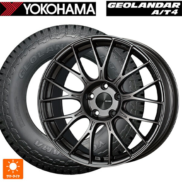 165/65R15 81S ヨコハマ ジオランダー AT4 G018 ブラックレター 正規品 エンケイ パフォーマンスライン PFM1 ダークシルバー 15-5J 国産車用 サマータイヤホイール4本セット