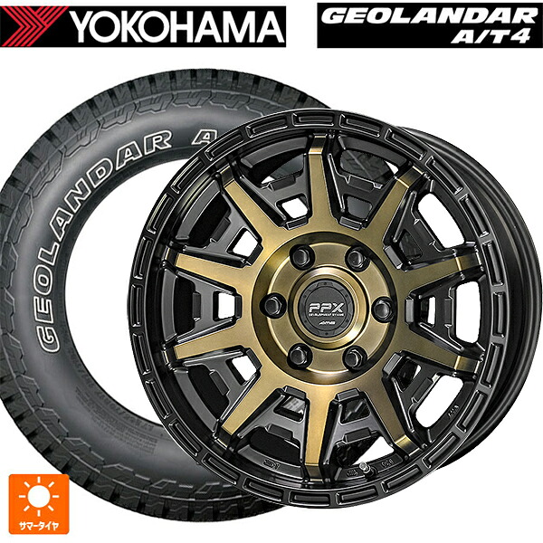 トヨタ ランドクルーザープラド(150系)用 265/70R17 115T ヨコハマ ジオランダー AT4 G018 アウトラインホワイトレター 正規品 共豊 PPX D10X ブラック×ポリッシュ×マットブロンズクリア 新品サマータイヤホイール 4本セット