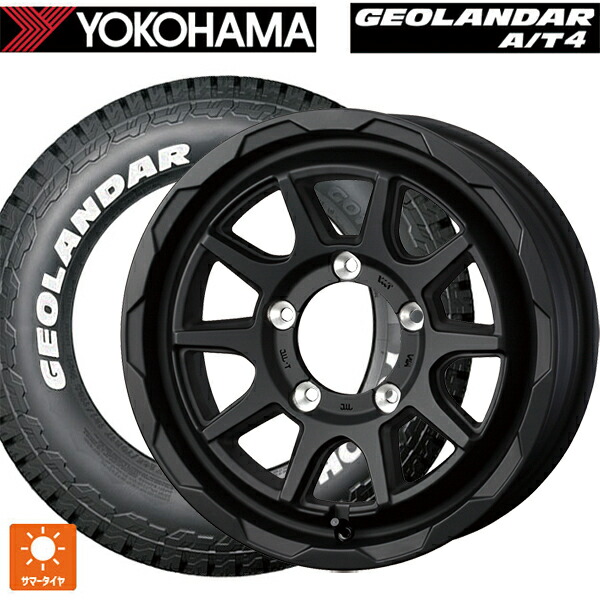 215/65R16 109/107S ヨコハマ ジオランダー AT4 G018 ホワイトレター 正規品 ウェッズ マッドヴァンス06 フルマットブラック 16-6J 国産車用 サマータイヤホイール4本セット