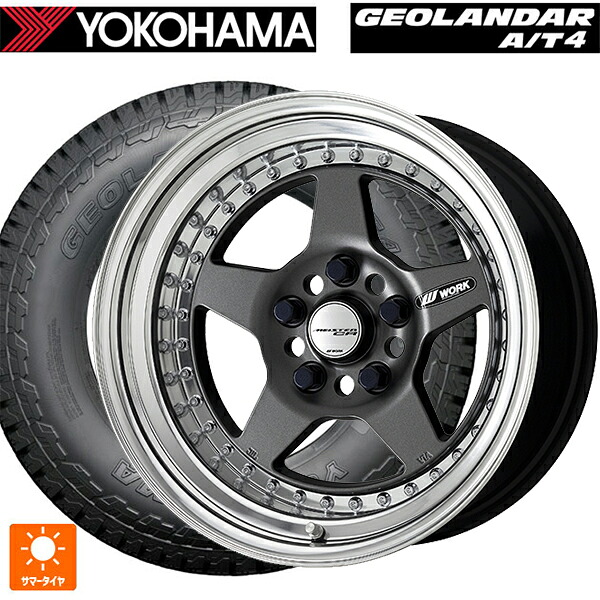 215/60R16 95H ヨコハマ ジオランダー AT4 G018 ブラックレター 正規品 ワーク マイスター CR01 MGM 16-6.5J 国産車用 サマータイヤホイール4本セット