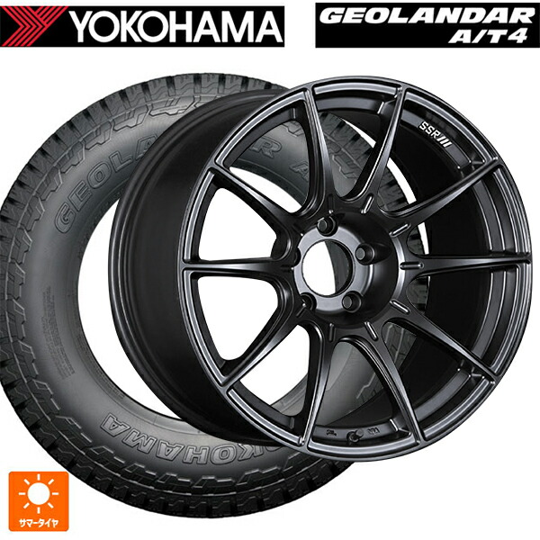 225/60R18 104H XL ヨコハマ ジオランダー AT4 G018 ブラックレター 正規品 タナベ SSR GT X01 フラットブラック 18-7.5J 国産車用 サマータイヤホイール4本セット